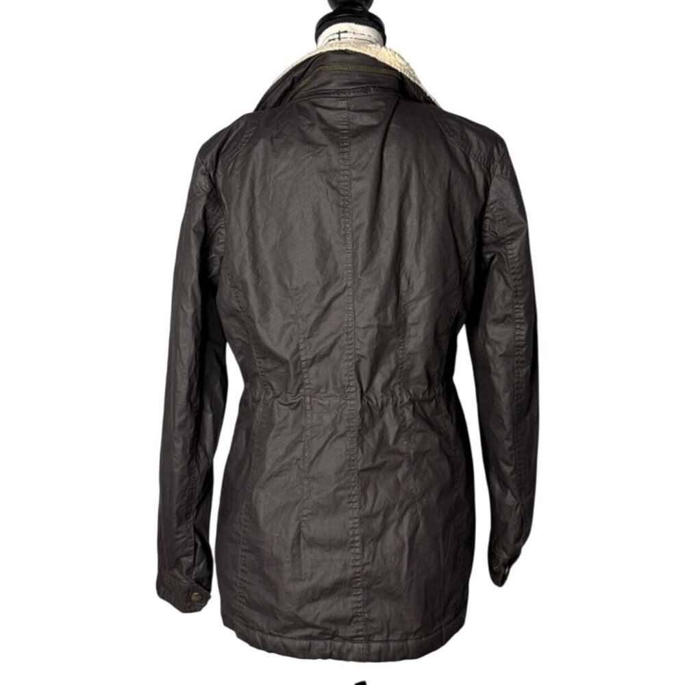 Michael Kors Womens Brown Quilted Jacket Fleece Edge Accent Hidden-Hood Size M - Picture 6 of 10